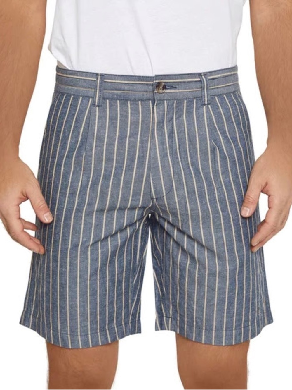 Slate & Stone Blue Pinstripe Flat-Front Shorts